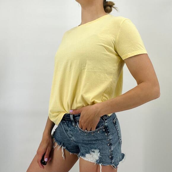 Zara Yellow Short Sleeve Cotton Tee Shirt Women's Medium - Picture 2 of 8